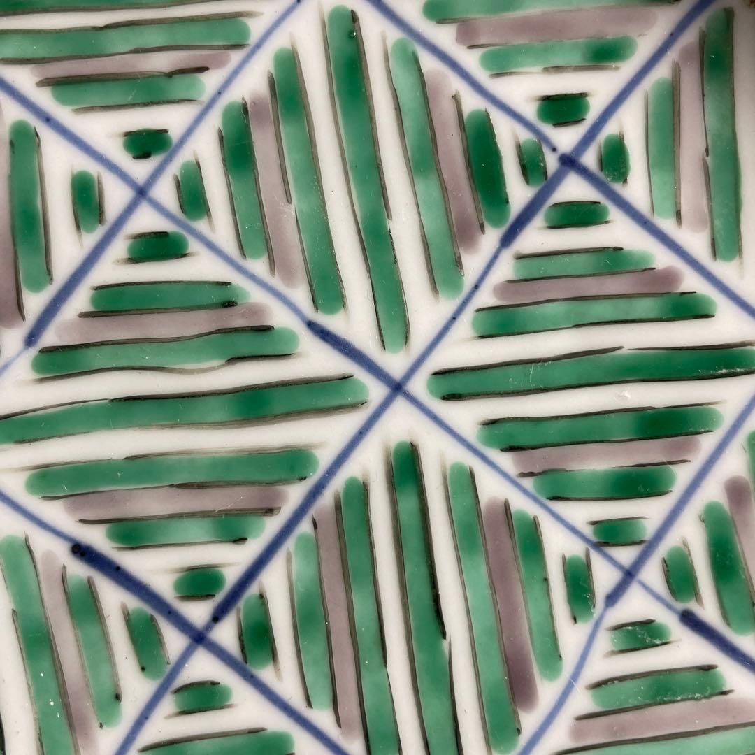 九谷焼　須田菁華　色絵綾紋皿　3枚