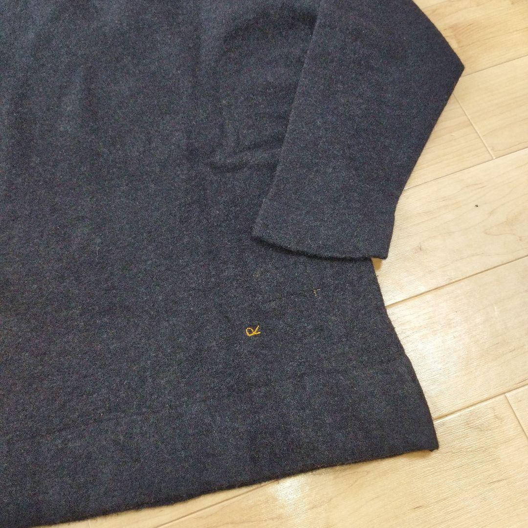 【115】45R　フロート縮絨　フリル ウール　ニット セーター お花　長袖