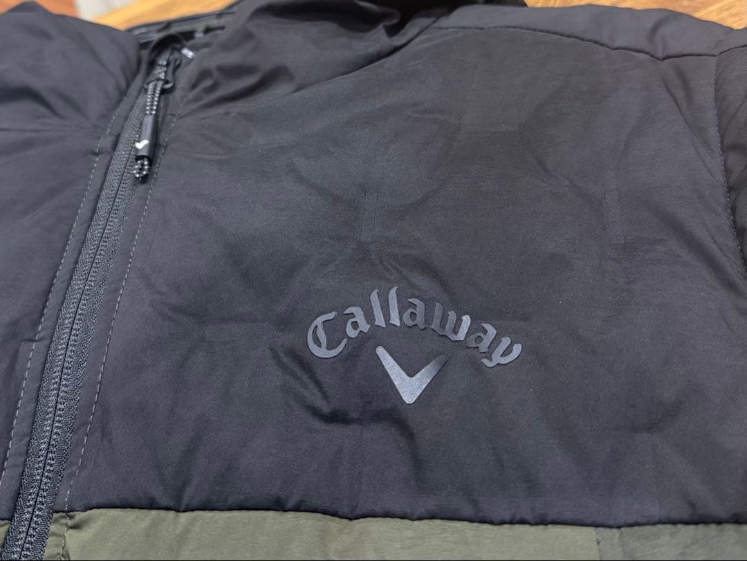 キャロウェイ ゴルフ　ダブルジップ 2WAY 中綿　ブルゾン カーキ　３Ｌ