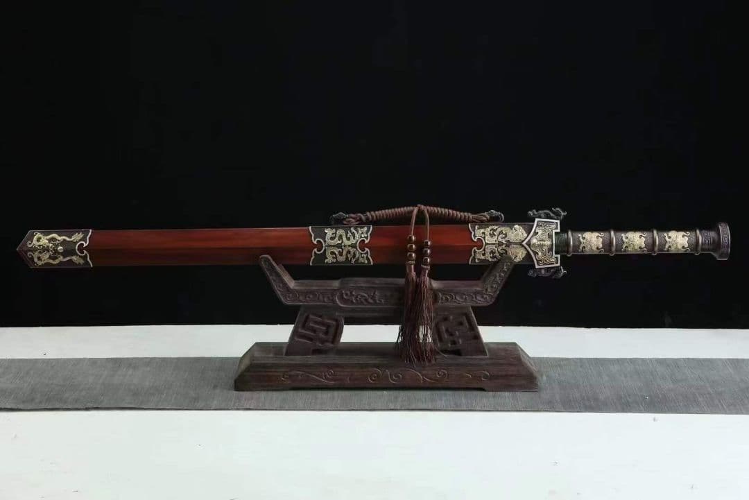 24寸三色銅龍神の耀（竜鳳檀金）古兵器 武具　刀装具　日本刀　模造刀 居合刀