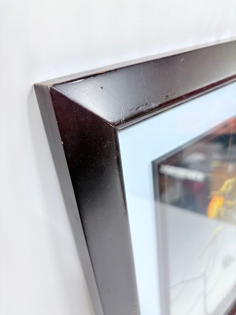 螺鈿細工 日本画 鳥 果物 柿 額装 絵画 アート アンティーク