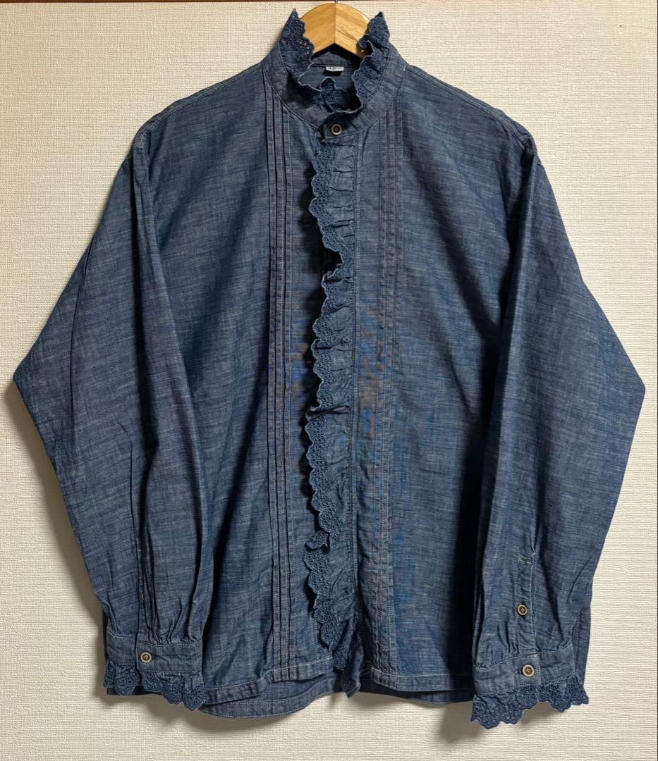 45rpm フリルシャツ(藍インディゴ)