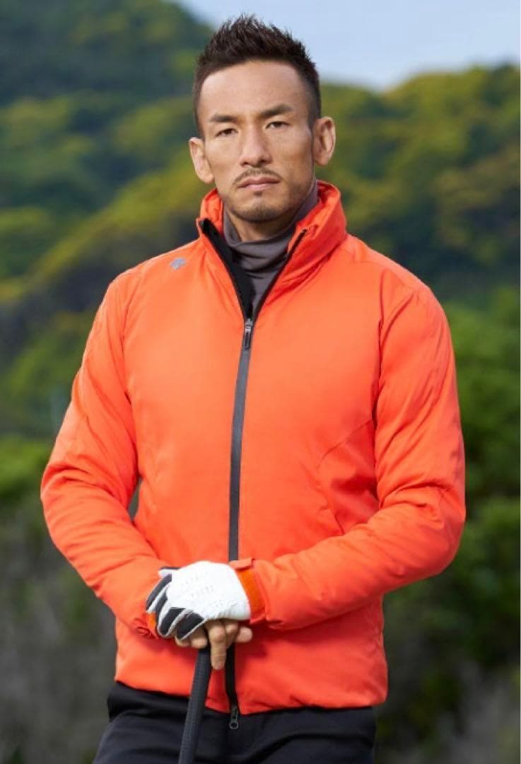 デサントゴルフ スマートパディング ダウンジャケット オレンジ Lサイズ