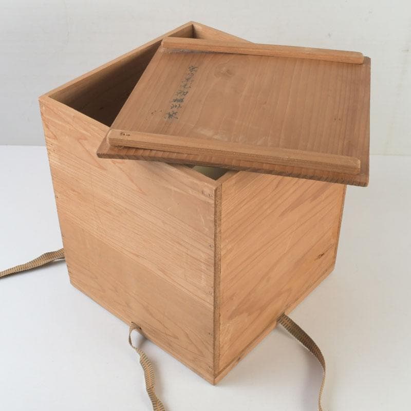 中国　磁州窯　鉄絵　花草文　高麗水指　共箱　V　9891A