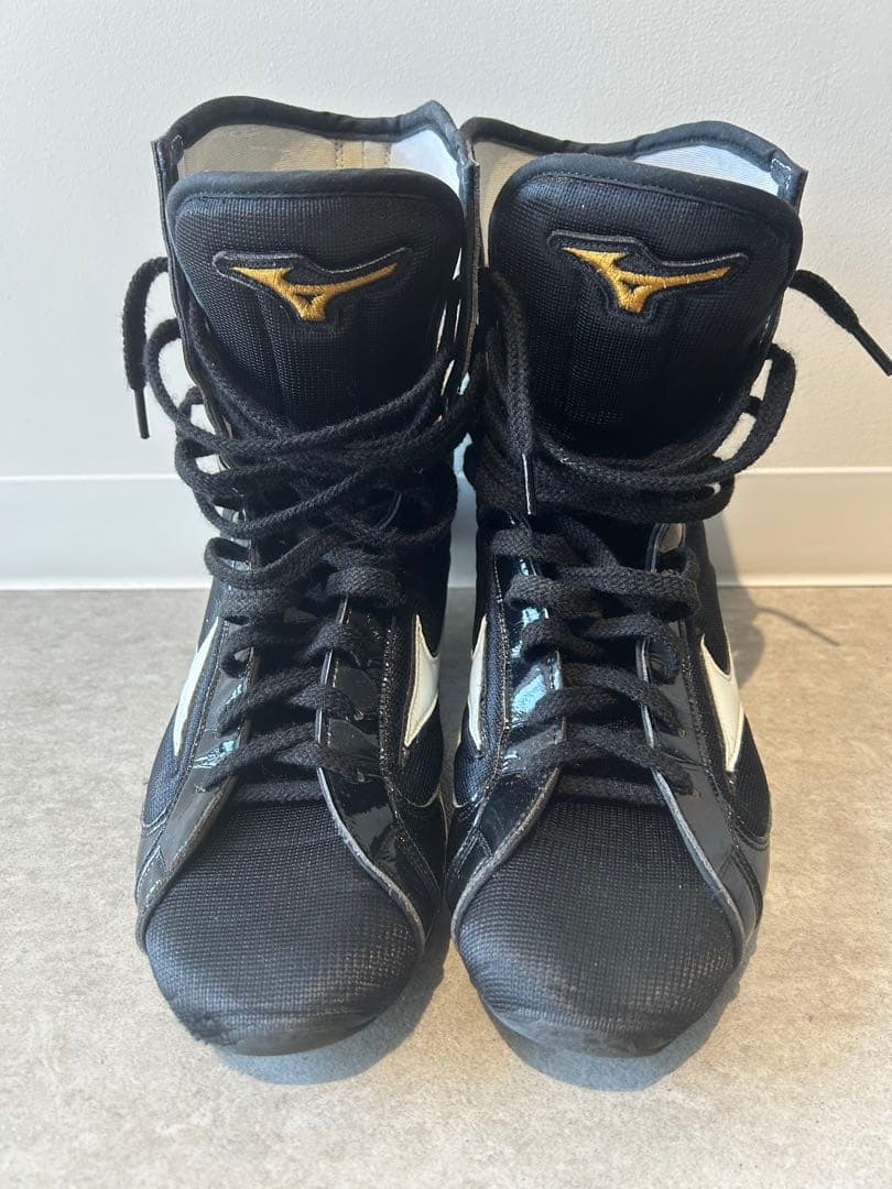 【あ】ミズノMizuno ボクシングシューズ ハイカット ブラックホワイト