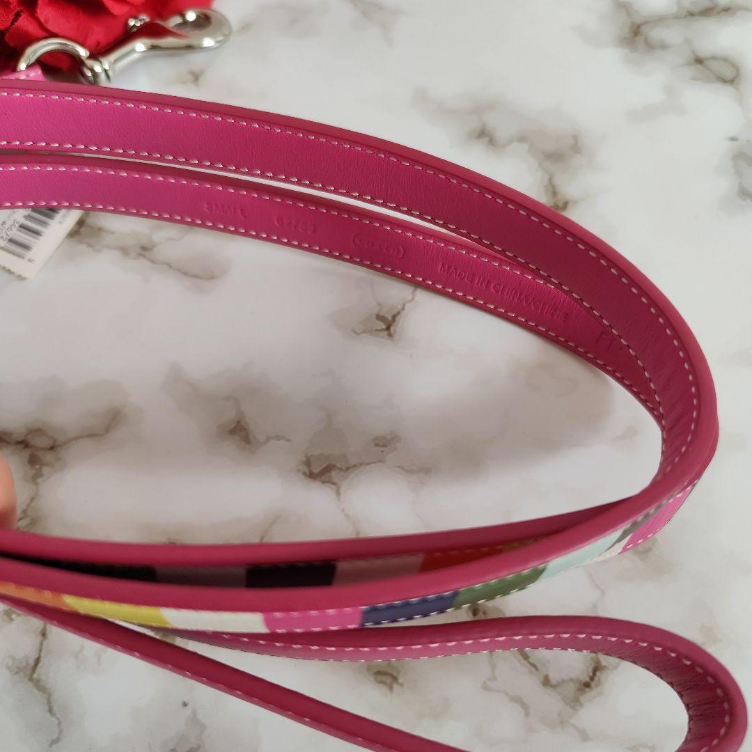 新品　COACH　コーチ　犬　リード　カラフル　レザー