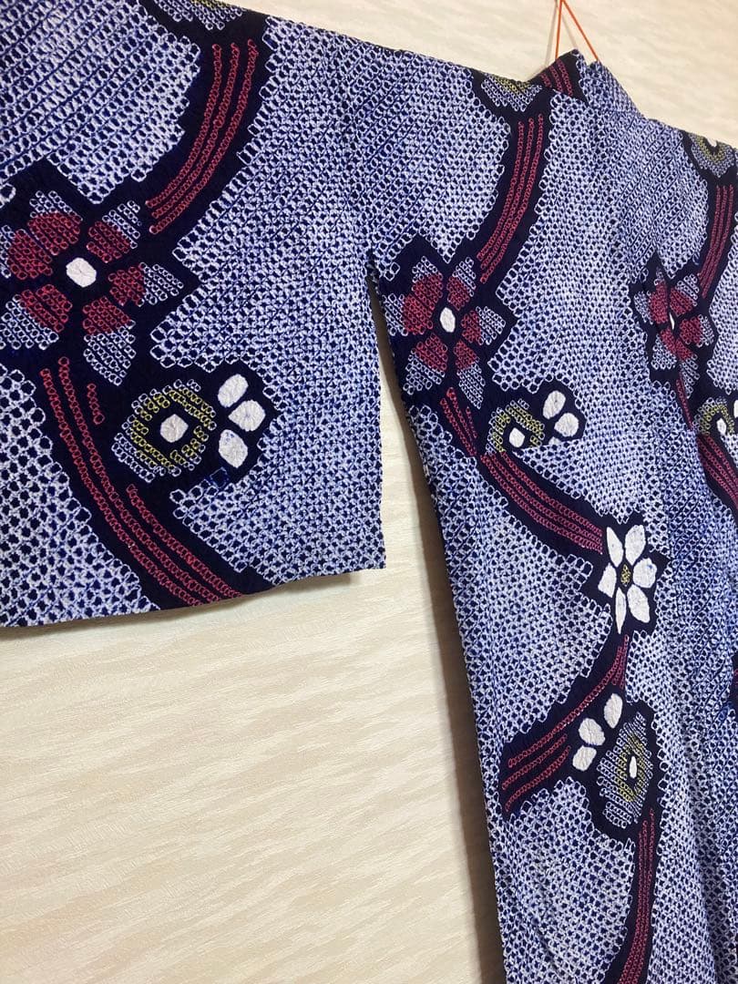 レモン　有松絞り　絞り浴衣　① 大きめ