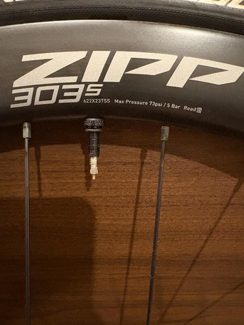 美品 Zipp 303S カーボンホイール GP5000S TR付 1100km