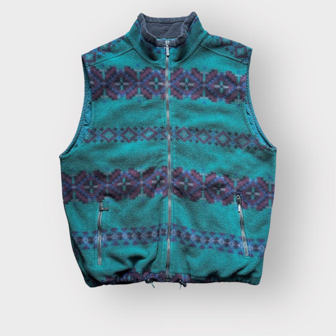 90s USA製 エディーバウアー ポーラテック フリース ベスト ドローコード