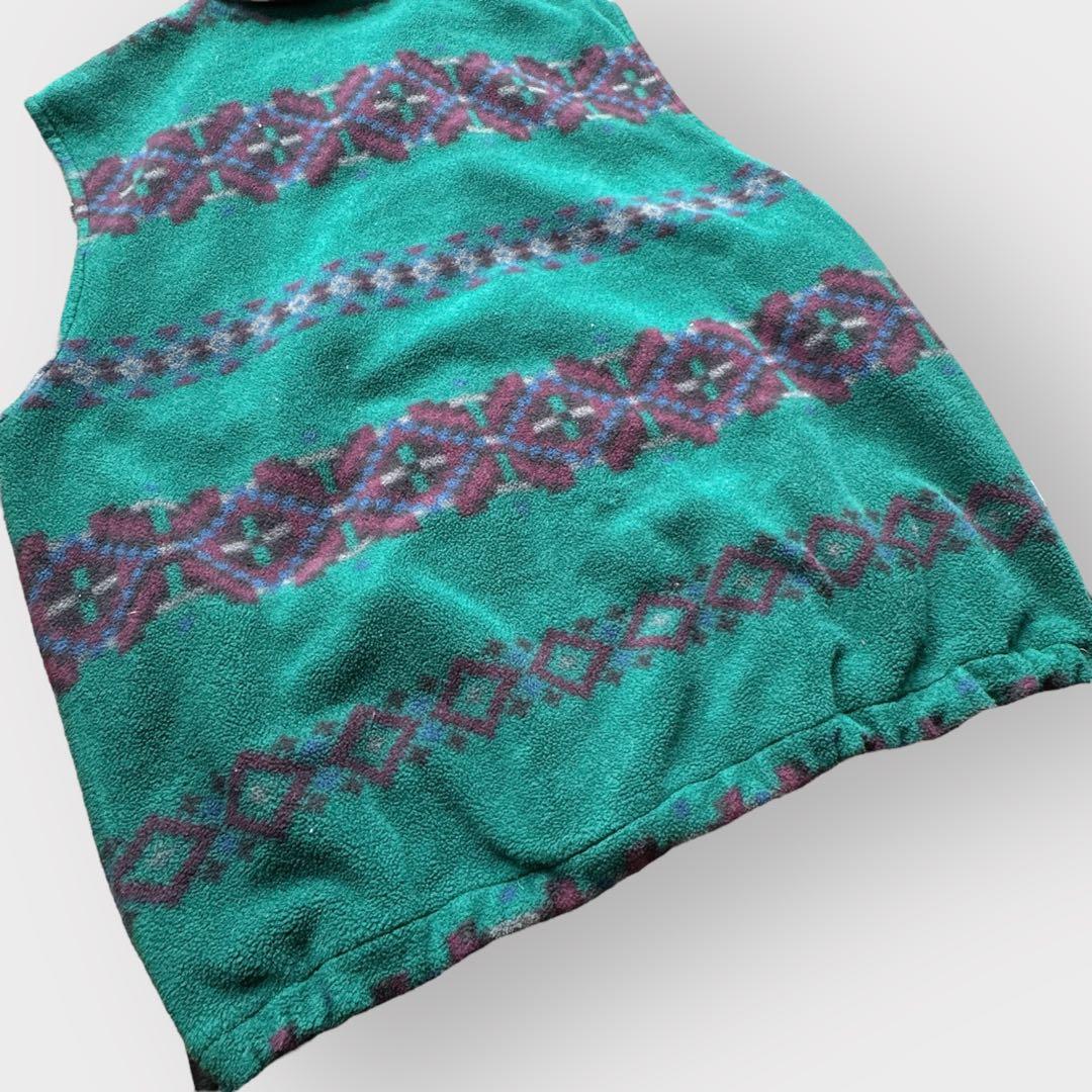 90s USA製 エディーバウアー ポーラテック フリース ベスト ドローコード