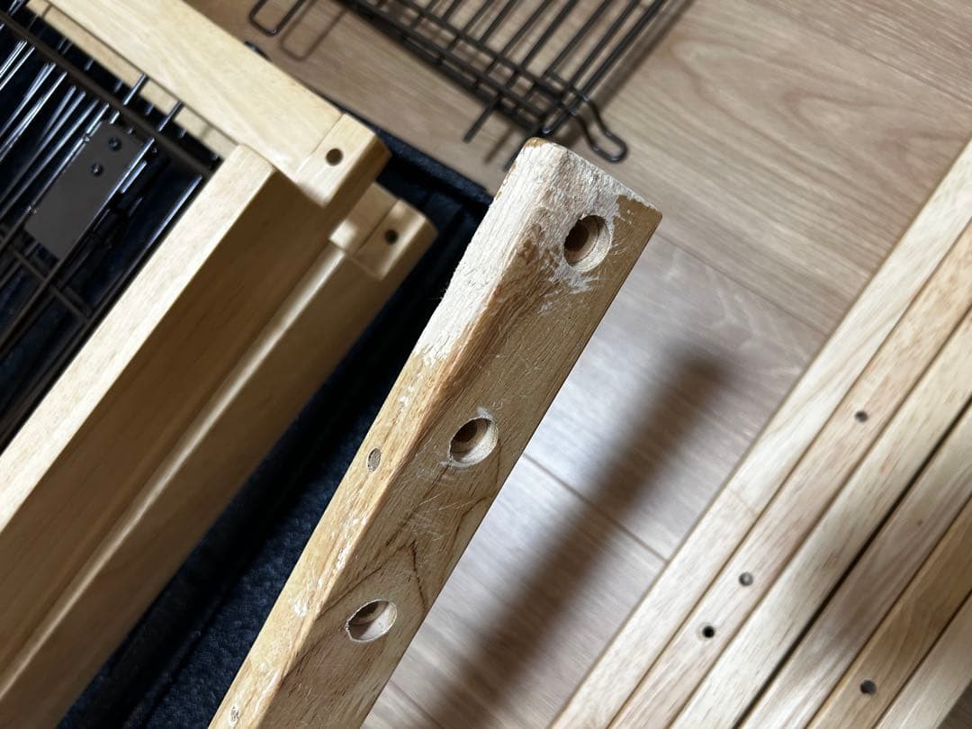 Richell 犬用ケージ 木製スライドペットサークル ワイド 屋根面つき