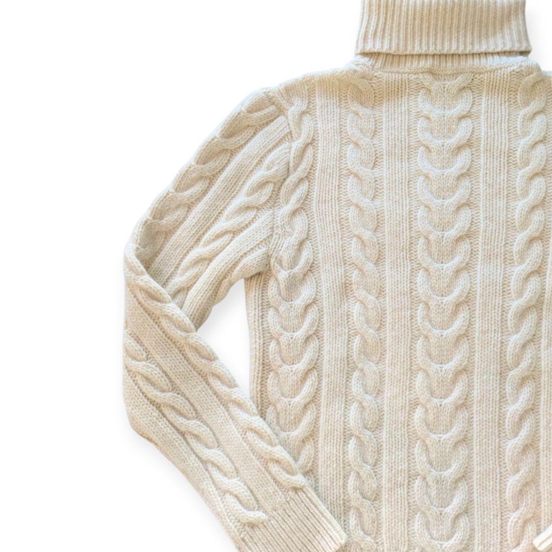 RALPH LAUREN PURPLE LABEL 白カシミヤタートルセーター