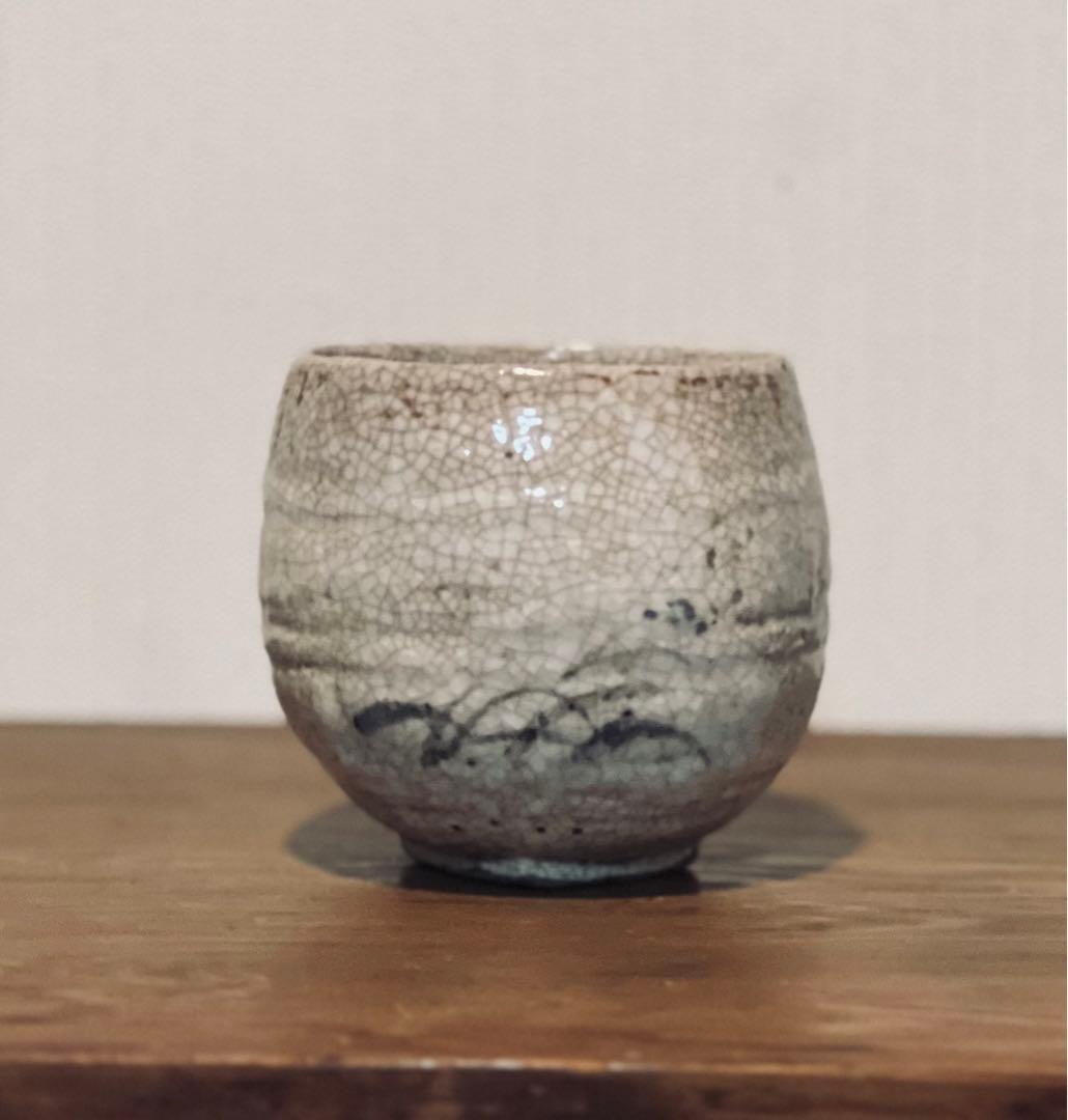 絵志野秋草絵茶碗　加藤春武造　共箱