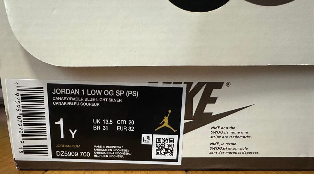 20㌢Travis Scott×Nike PS Jordan 1 Canary