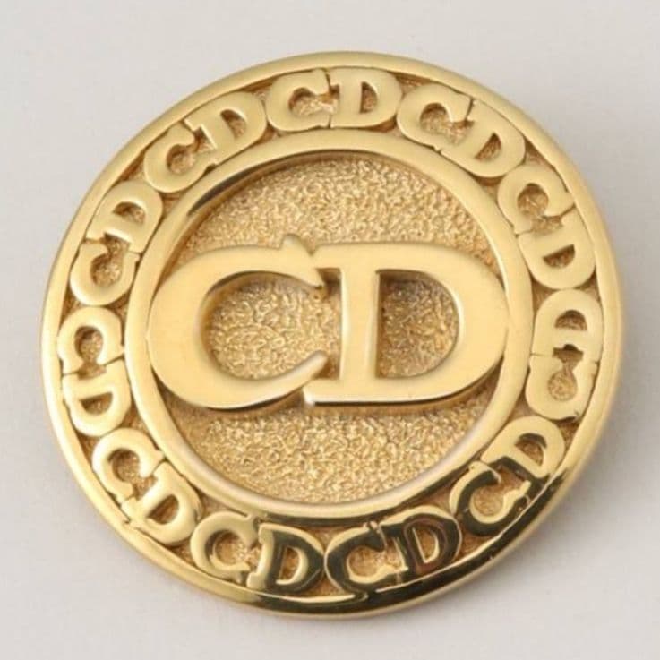 希少　美品クリスチャンディオール　ブローチ　CDロゴ　ユニセックス　ゴールド