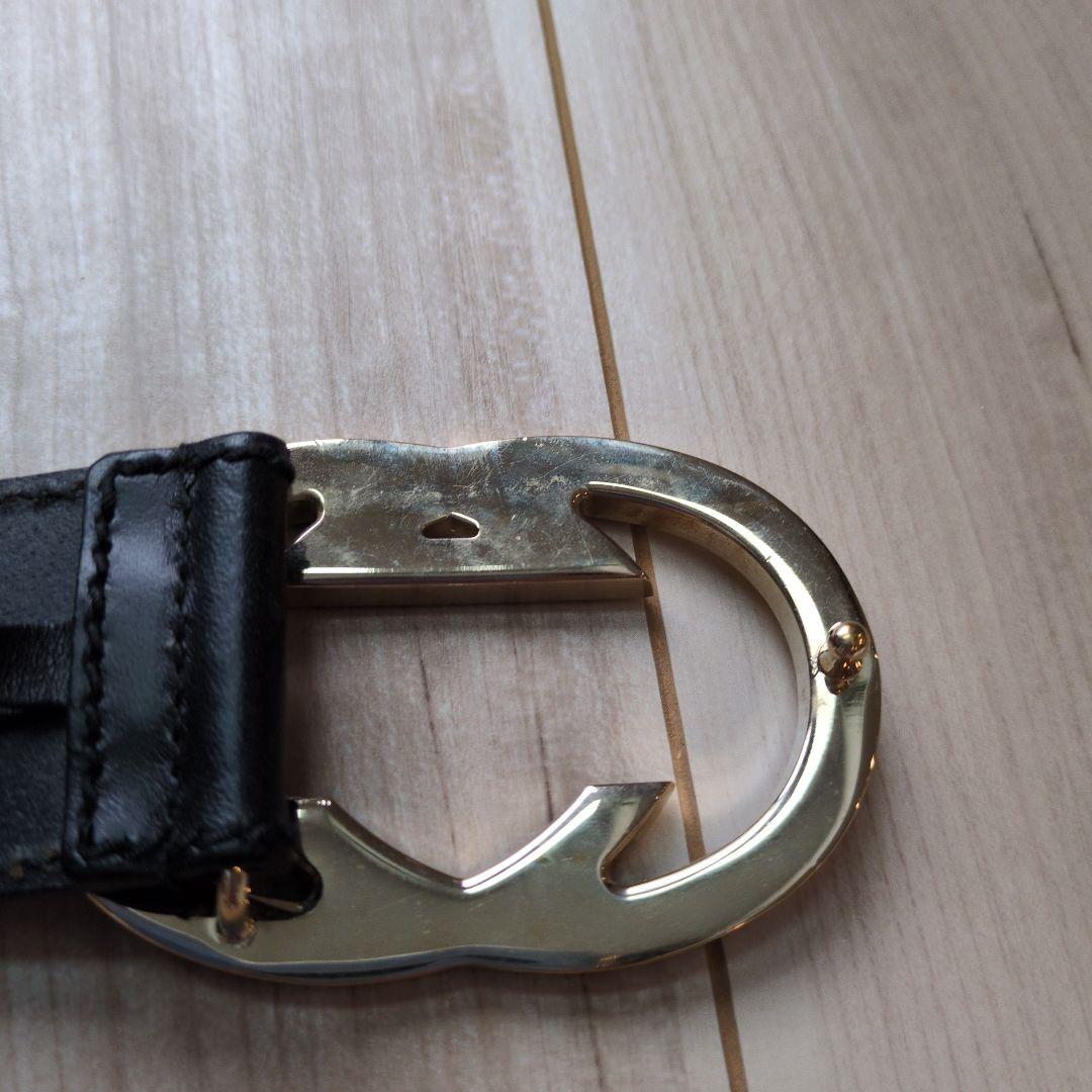 GUCCI ブラックレザー ベルト 132172-479610-75330