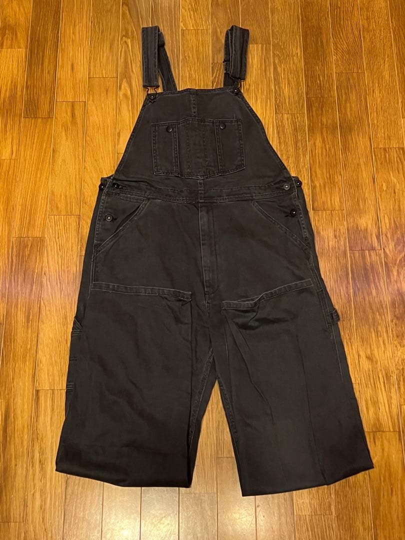 Stussy ブラックデニムオーバーオール