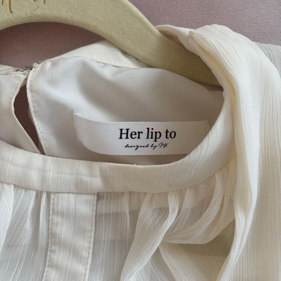 トップス Two-Way Bow-Tie Chiffon Blouse M