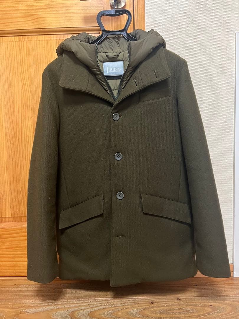 ヘルノ　HERNO ウールコート カーキ　Sサイズ相当