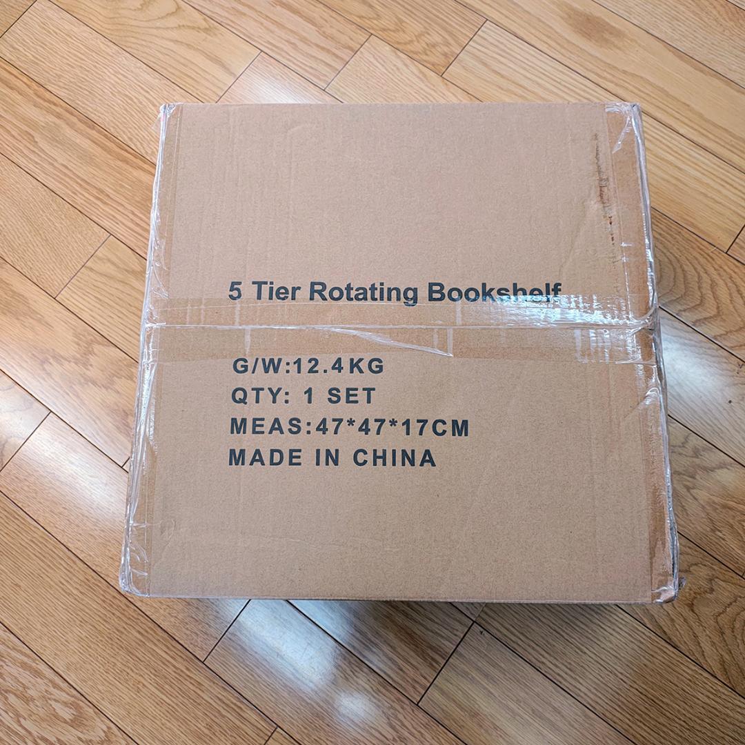 回転式本棚 5段 大容量 ブックシェルフ オープン本棚 落下防止設計 収納ラック