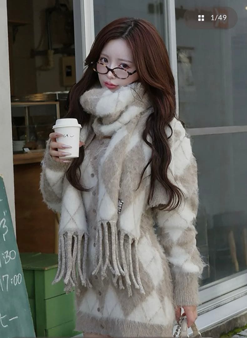 Darich アーガイルニットアンサンブル FL