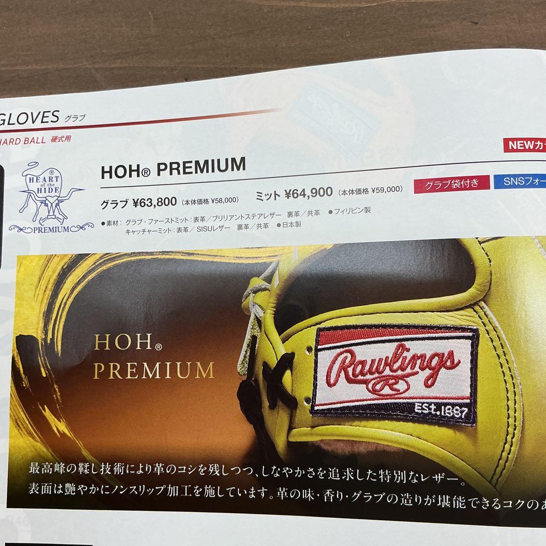ローリングスHOHプレミアム硬式グローブ　湯もみ型付けサービス