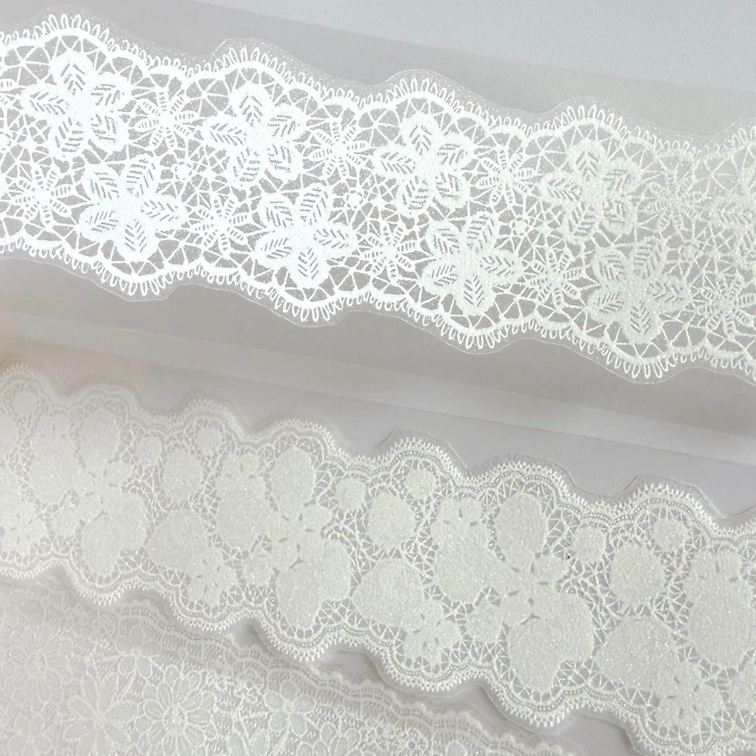 【8701】海外　マステ　6m巻売り　ラメ加工カッティング　レース　6種類