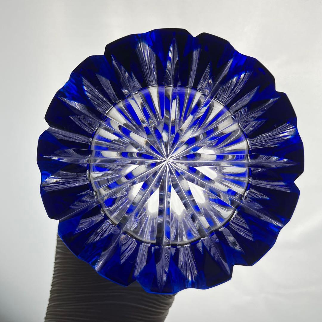 美品 ドレスデンクリスタル ガラス 花瓶 26cm フラワーベース ドイツ