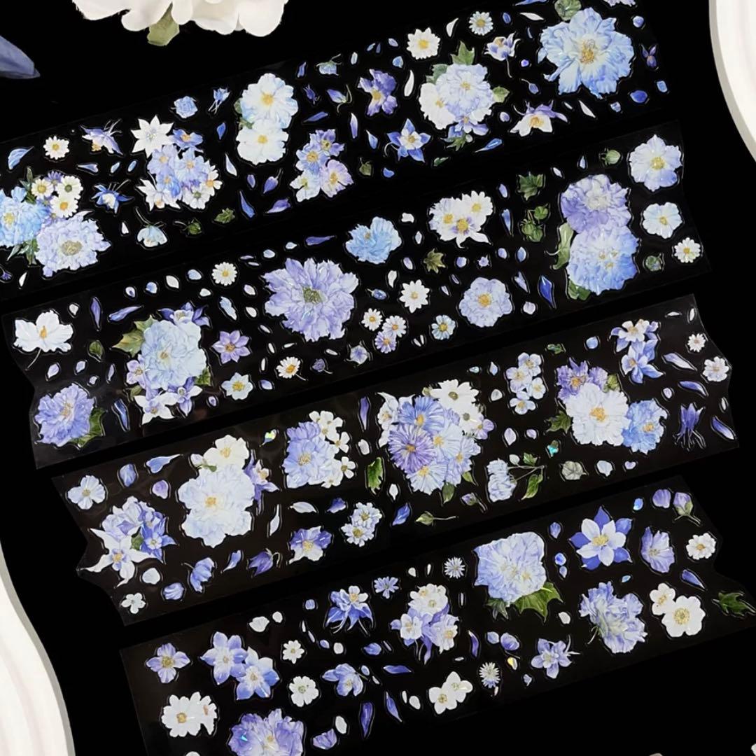 贝壳光 幽梦芙蓉 ダイカット加工 6cm×5m 海外マスキングテープ