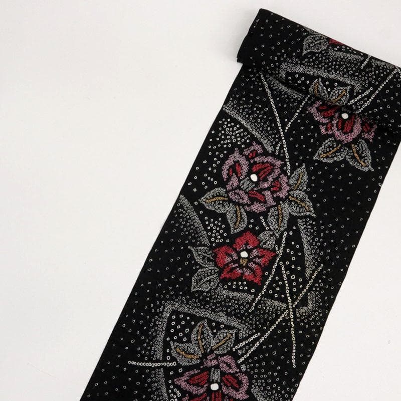 《みつ★手縫い仕立て＋居敷＋しぼり＊浴衣地紙に椿の花模様■反24-139》