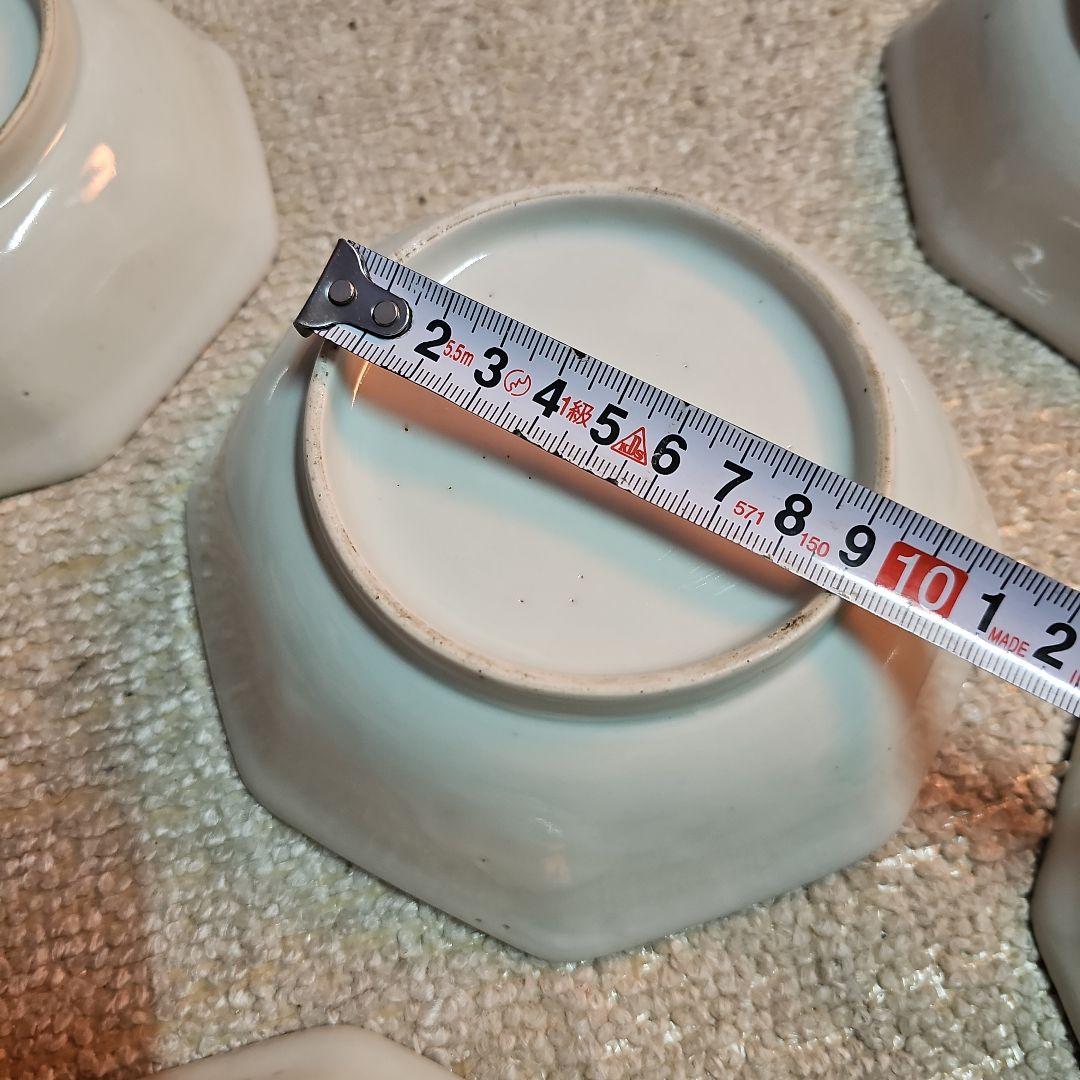 江戸後期 古伊万里 染付八角麒麟鉢 5客