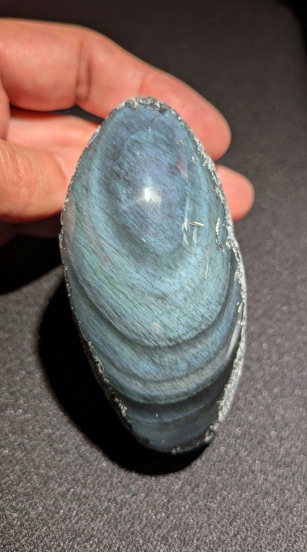 研磨品　十勝石玲瓏　複合色レインボーオブシディアン　特級品