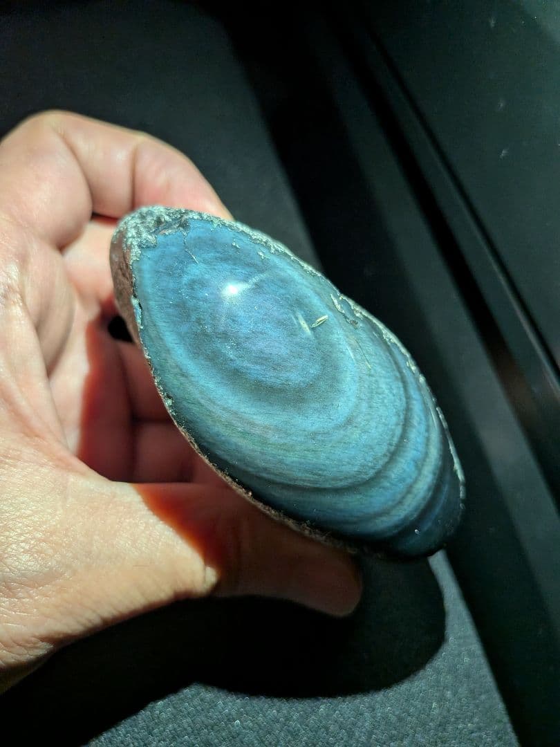 研磨品　十勝石玲瓏　複合色レインボーオブシディアン　特級品