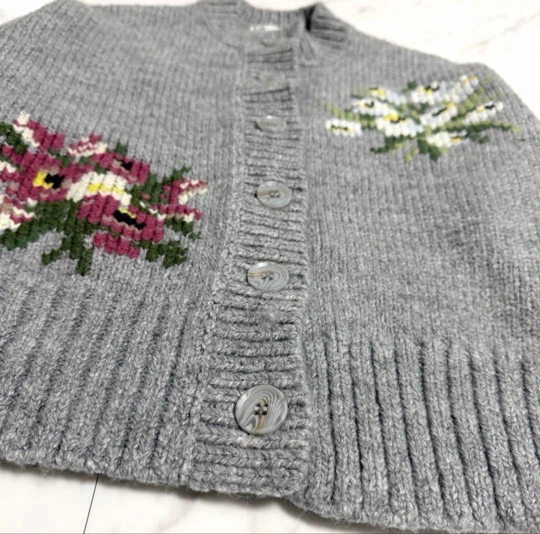【美品】完売品✨️セブンテン フラワー 刺繍 ニット カーディガン ケイタマルヤマ