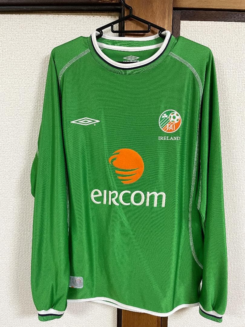 アイルランド代表 2002 ホーム ユニフォーム 長袖 海外Ｍ 正規品 当時物