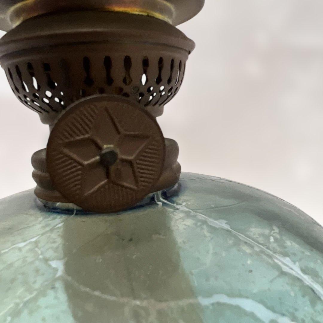 明治時代から100年以上経過しておりアンティーク希少レトロオイルランプ台付き