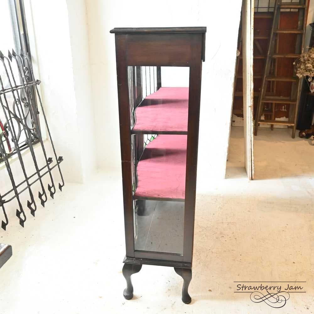 L3103-85 英国アンティーク ガラスキャビネット 食器棚 マホガニー