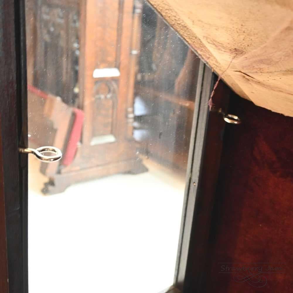 L3103-85 英国アンティーク ガラスキャビネット 食器棚 マホガニー