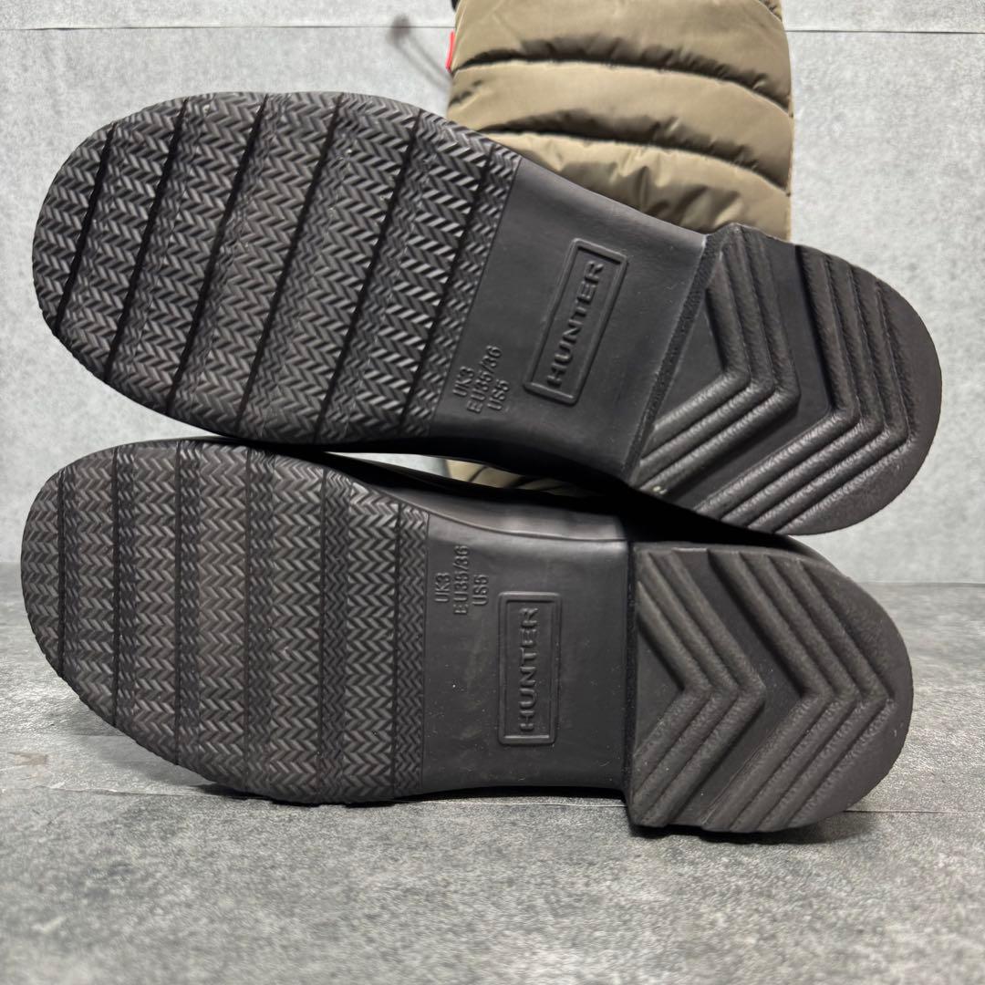 【新品】HUNTER オリーブ スノーキルティング ブーツ ナイロン 22cm