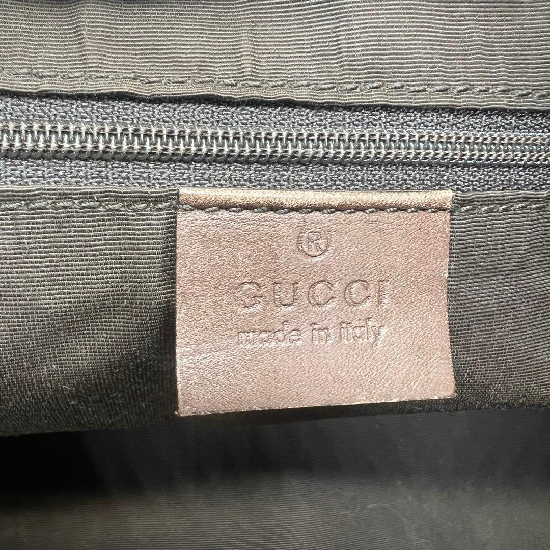 【美品】 GUCCI ハンドバッグ キャンバス レザー ブラウン バニティ