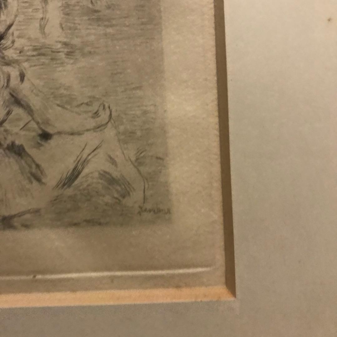 【エッチング作品】ルノアール風サイン入り（模写？／鑑定推奨）額付き