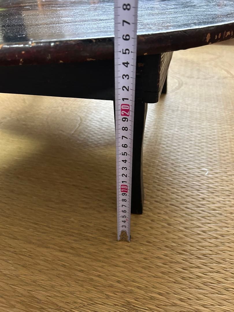 【古民家、和風アンティーク】ちゃぶ台　丸　漆塗り約75cm