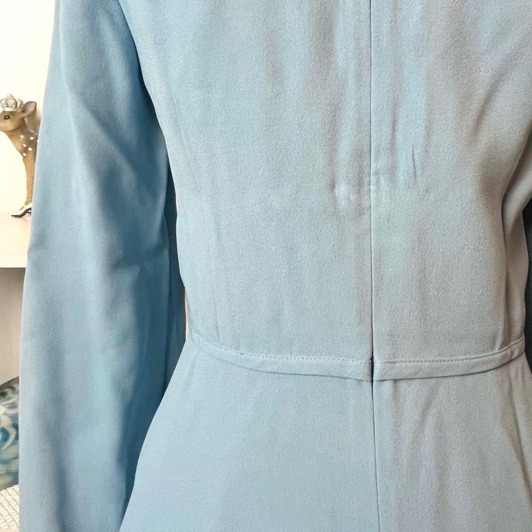 ✖︎ ヴァレンティノ ワンピース Aライン フレア リボン ブルー 水色 M