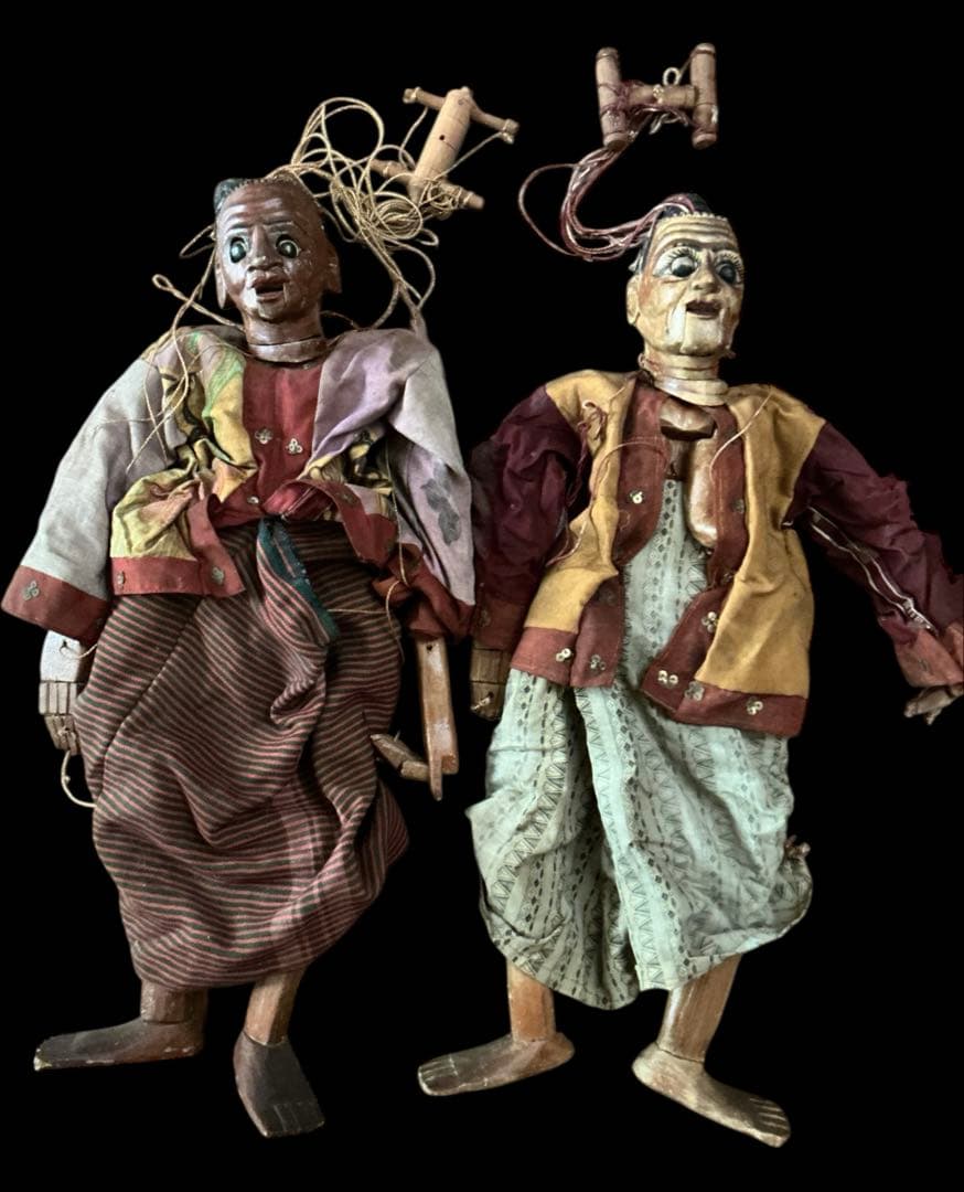 ⭐️激レア⭐️ビルマ人形⭐️伝統的な木製人形のマリオネット⭐️アンティーク‼️ヴィンテージ