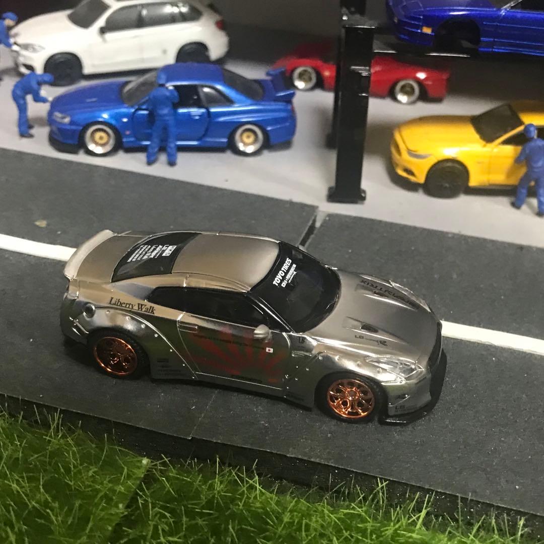 リバティーウォーク ミニカー LB GTR サテンシルバー ブロンズカスタム