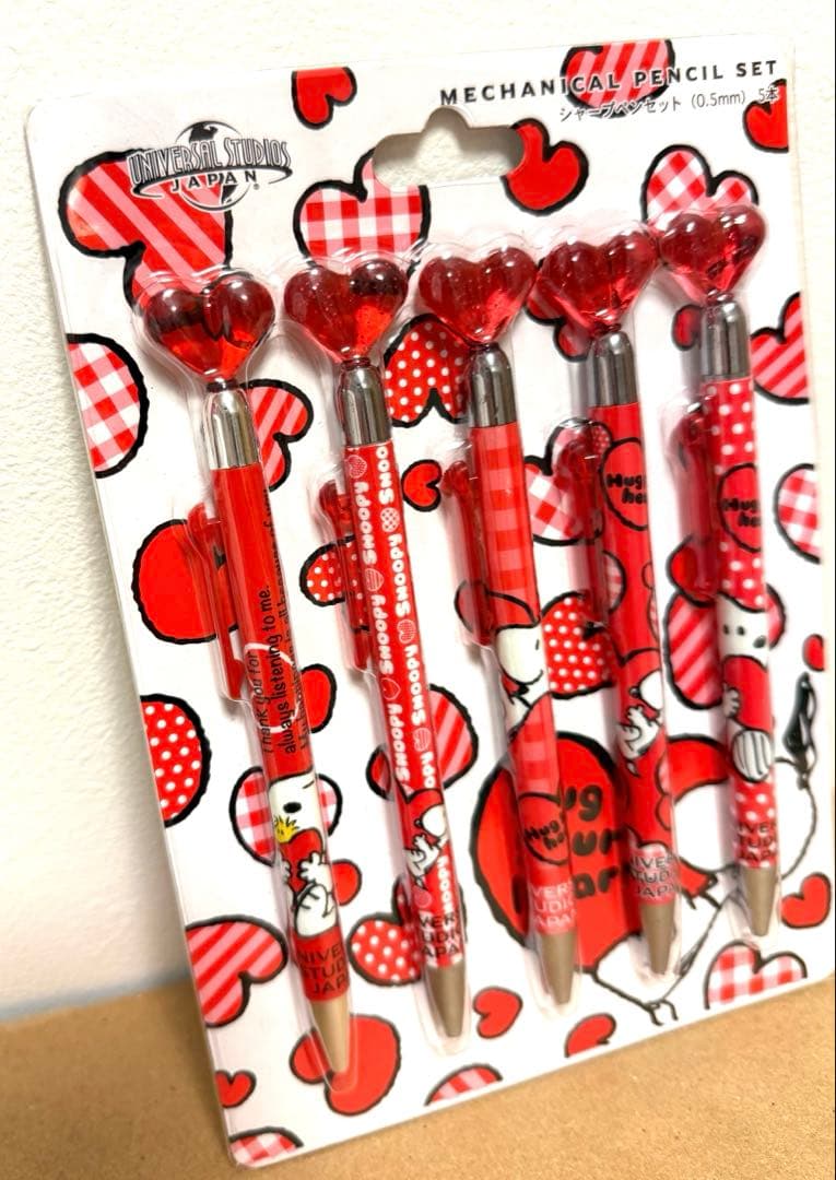 【訳あり】USJ スヌーピー　シャーペン　セット　ハート　snoopy