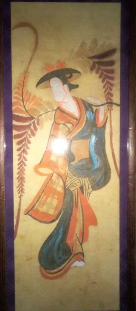 模写大津絵、藤娘