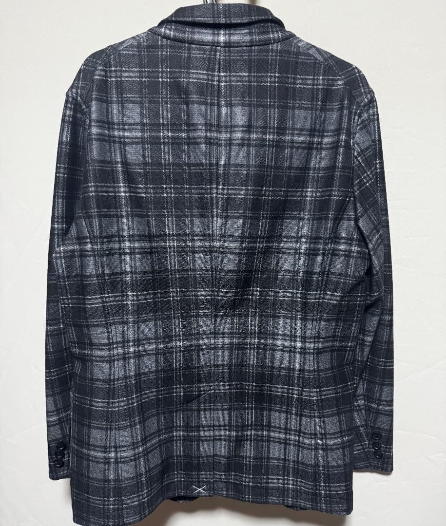 アダバット ハイブリッドダウン タータンチェック柄 テーラードジャケット 48