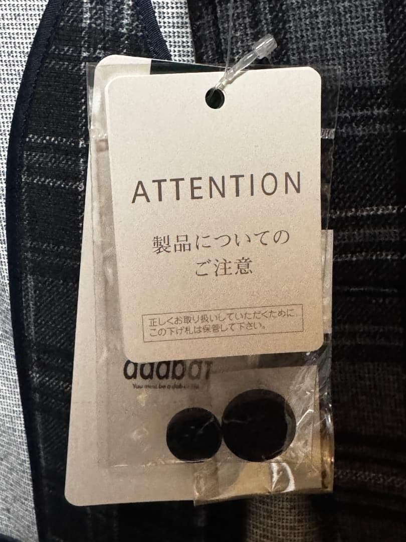 アダバット ハイブリッドダウン タータンチェック柄 テーラードジャケット 48