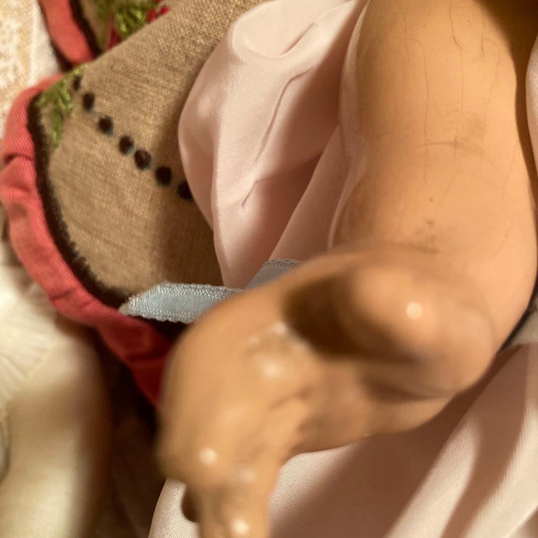 ビンテージ金髪ドールレース付きドレス